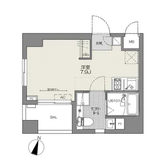 スカイコート新宿曙橋【7階】の間取り