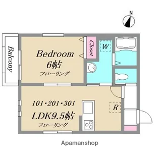 アーバンハウス小岩【201号室】の間取り
