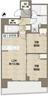 HARUMI FLAG SUN VILLAGE B棟【11階】の間取り