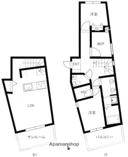 SINCERITE MINAMIAZABU【1階】の間取り