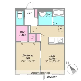 グリーンハイム泉【202号室】の間取り