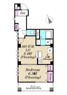 ハレアカラ東池袋【5階】の間取り