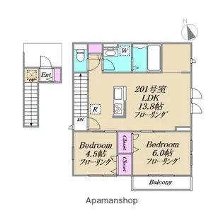 2SLDKの間取り画像