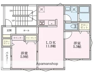 CASA FUKUYA【2階】の間取り
