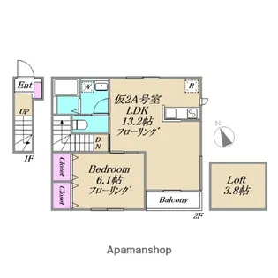 J・URBAN赤塚【仮)2A号室】の間取り