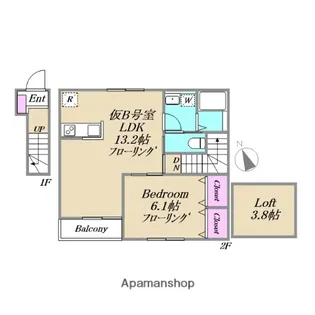 J・URBAN赤塚【仮)2B号室】の間取り