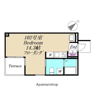 GLOSS TERRACE【102号室】の間取り