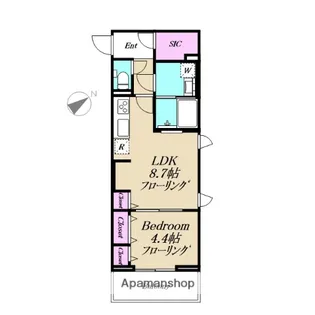 仮称メゾンTSUKUI【仮1A号室】の間取り