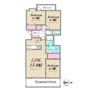 メゾン・リバーサイド3号棟【107号室】の間取り