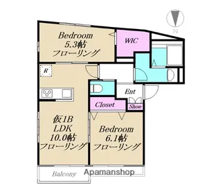 エテルノ亀有【仮)1B号室】の間取り