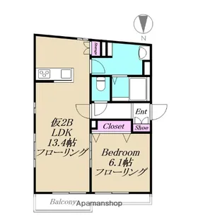 エテルノ亀有【仮)2B号室】の間取り