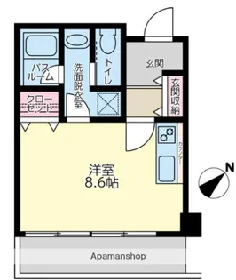 マンション高輪苑【705号室】の間取り