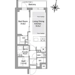 コンフォリア・リヴ東中野【1階】の間取り