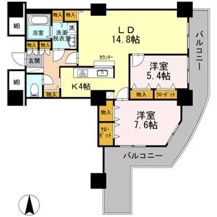 品川シーサイドビュータワー Ⅱ【26階】の間取り