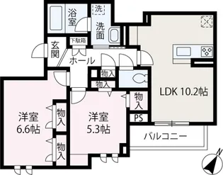サングランデ【202号室】の間取り