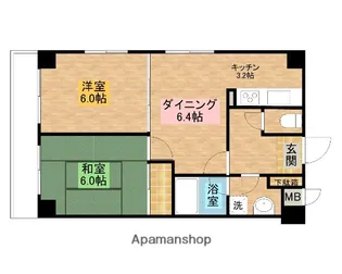 ハイキャスト大山【2階】の間取り