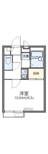 レオパレスカーサ ソレアード【2階】の間取り