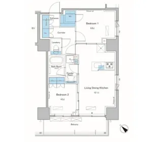 ルフォンプログレ滝野川【9階】の間取り