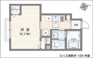 ミハス西新井【1階】の間取り