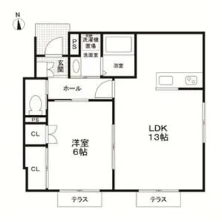 ル・ソレイユI【1階】の間取り