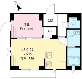 グルナディエ【205号室号室】の間取り