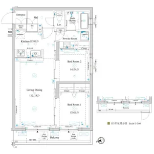 ラティエラ滝野川【1階】の間取り