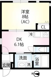 1DKの間取り画像