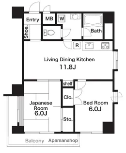 ライブ赤羽【10階】の間取り