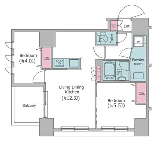 クレヴィアリグゼ日暮里【12階】の間取り