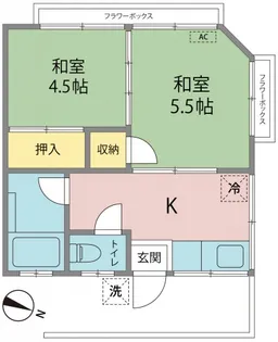 萩ハイツ【2階】の間取り