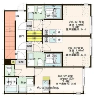 トレフェリクス東十条【3階】の間取り
