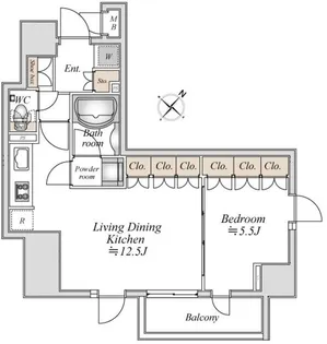 LA DOUCEUR巣鴨【0809号室】の間取り