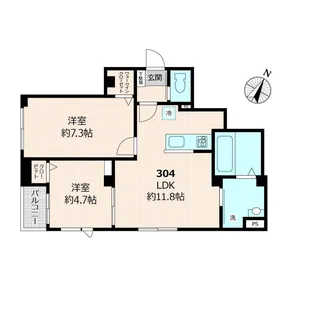 AVIARA【304号室号室】の間取り