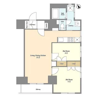オープンブルーム王子【12階】の間取り