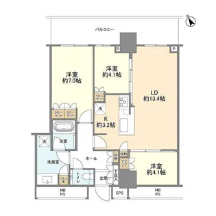 THE TOWER JUJO【31階】の間取り