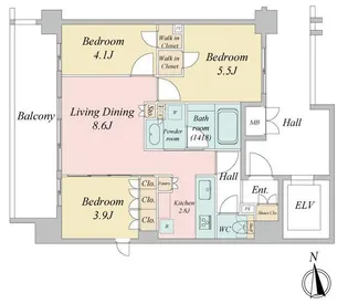 LIVECASA西台【9階】の間取り
