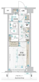フュージョナル浮間舟渡【6階】の間取り