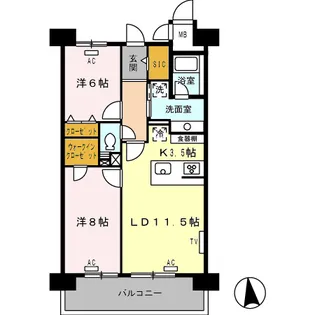 ロイヤルパークス西新井【5階】の間取り