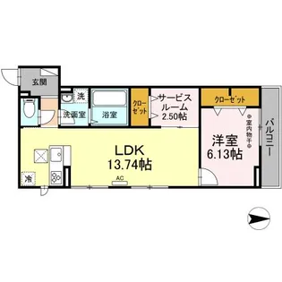 アナシエ西伊興【101号室】の間取り