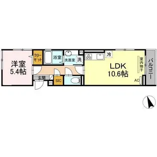 アンジュール徳丸B棟【2階】の間取り