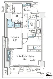ロイヤルパークス赤羽サウス【2階】の間取り