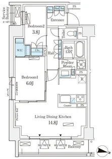 ロイヤルパークス赤羽サウス【6階】の間取り