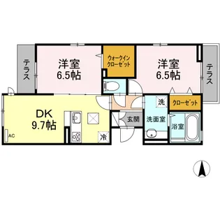パレドールモア【1階】の間取り