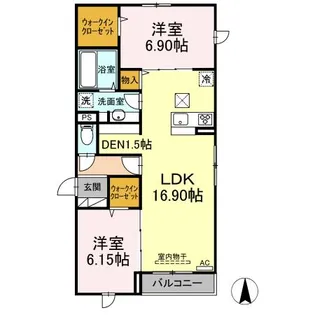 アナシエ鹿浜【1階】の間取り