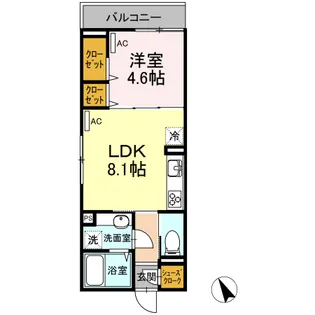 カーサエルモーサ【2階】の間取り