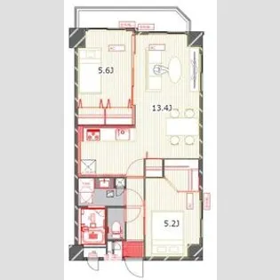 グリーンパーク中川【1階】の間取り