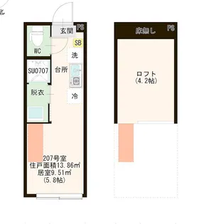 ハーモニーテラス見次公園【2階】の間取り