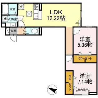 アヴァンス千住緑町【1階】の間取り