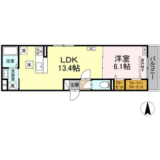 セレスティア扇V【1階】の間取り