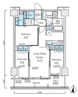 ロイヤルパークス赤羽ノース【4階】の間取り
